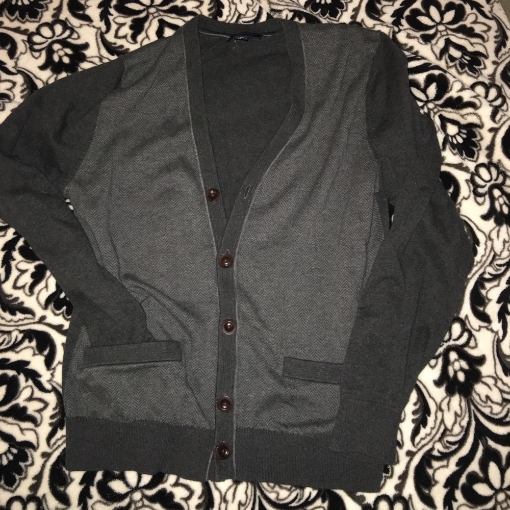 LANDS END adorable grandpa sweater cardigan